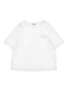 T-shirt per bambina Philosophy di Lorenzo Serafini Kids bianca con logo ricamato - Rubino Kids