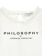 T-shirt per bambina Philosophy di Lorenzo Serafini Kids bianca con logo sul davanti - Rubino Kids