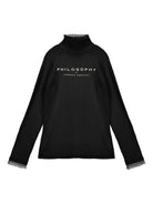 T-shirt per bambina Philosophy Di Lorenzo Serafini Kids nera con stampa logo - Rubino Kids