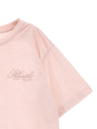 T-shirt per bambina Philosophy di Lorenzo Serafini Kids rosa con logo ricamato sul davanti - Rubino Kids