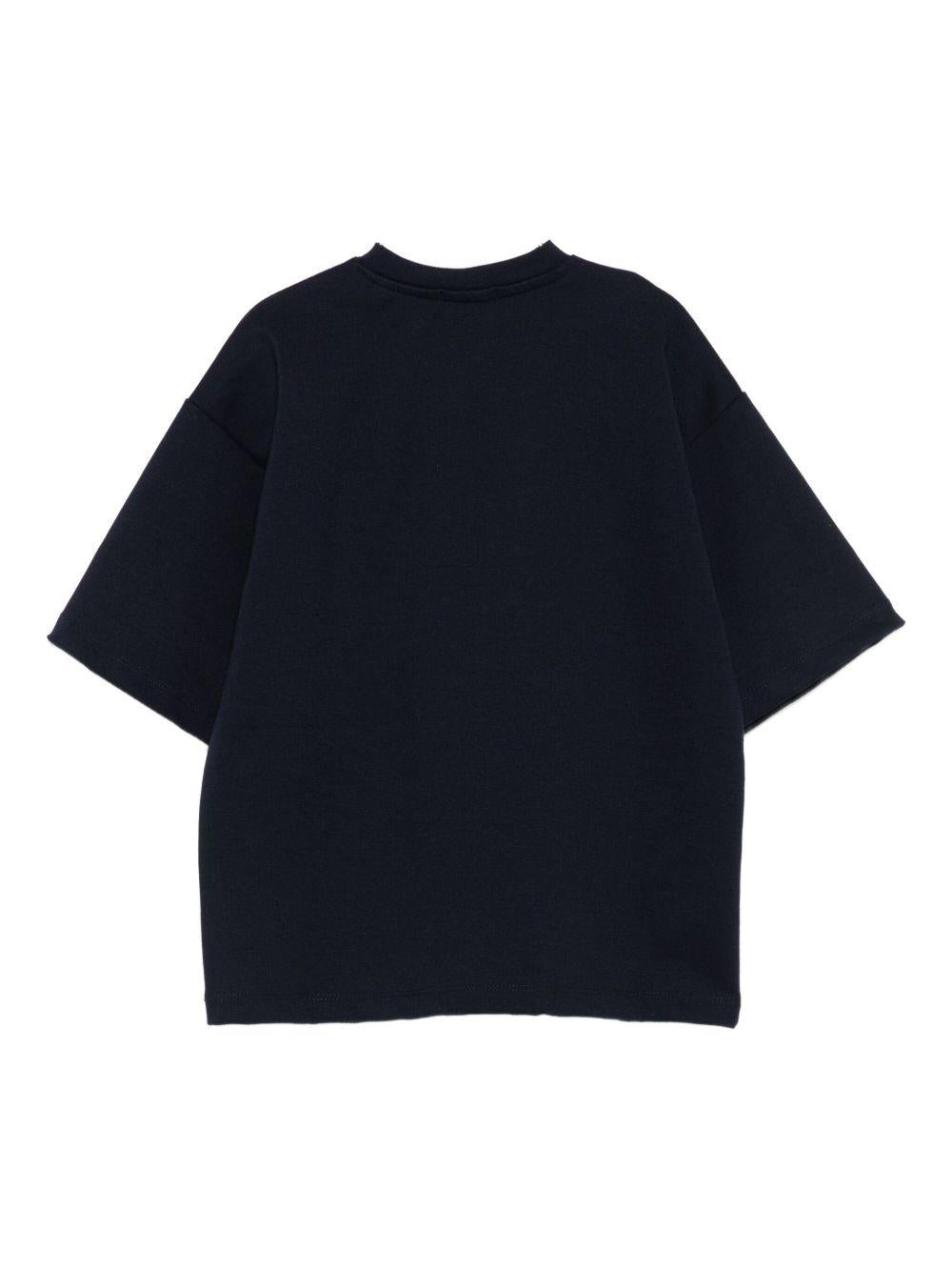 T-shirt per bambina PINKO KIDS blu con logo sul davanti - Rubino Kids