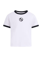 T-shirt per bambina Stella McCartney Kids bianca con dettagli del logo sul davanti - Rubino Kids
