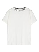 T-shirt per bambina Stella McCartney Kids bianca con logo sul davanti - Rubino Kids