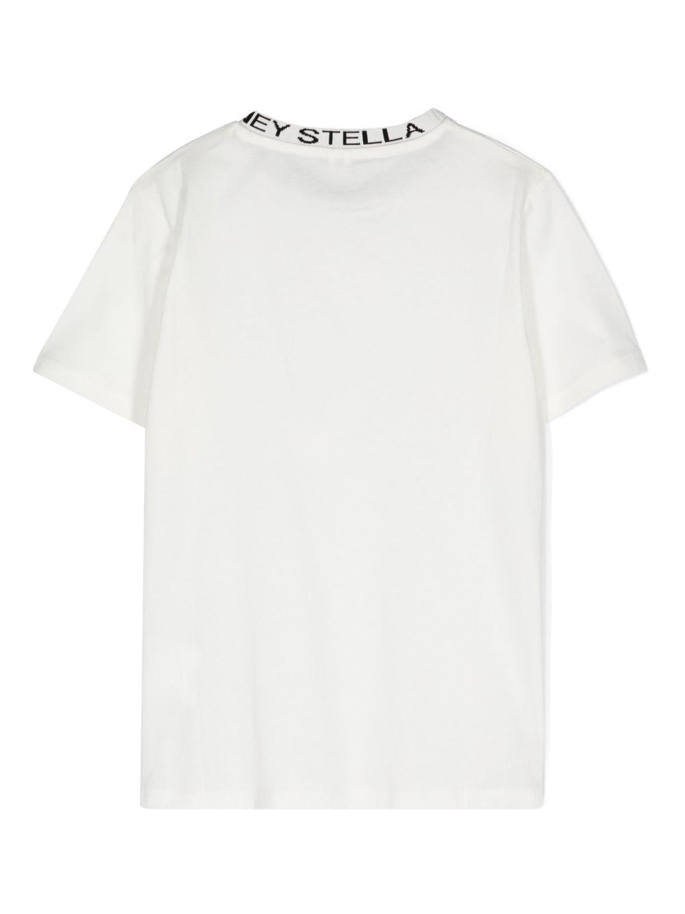 T-shirt per bambina Stella McCartney Kids bianca con logo sul davanti - Rubino Kids