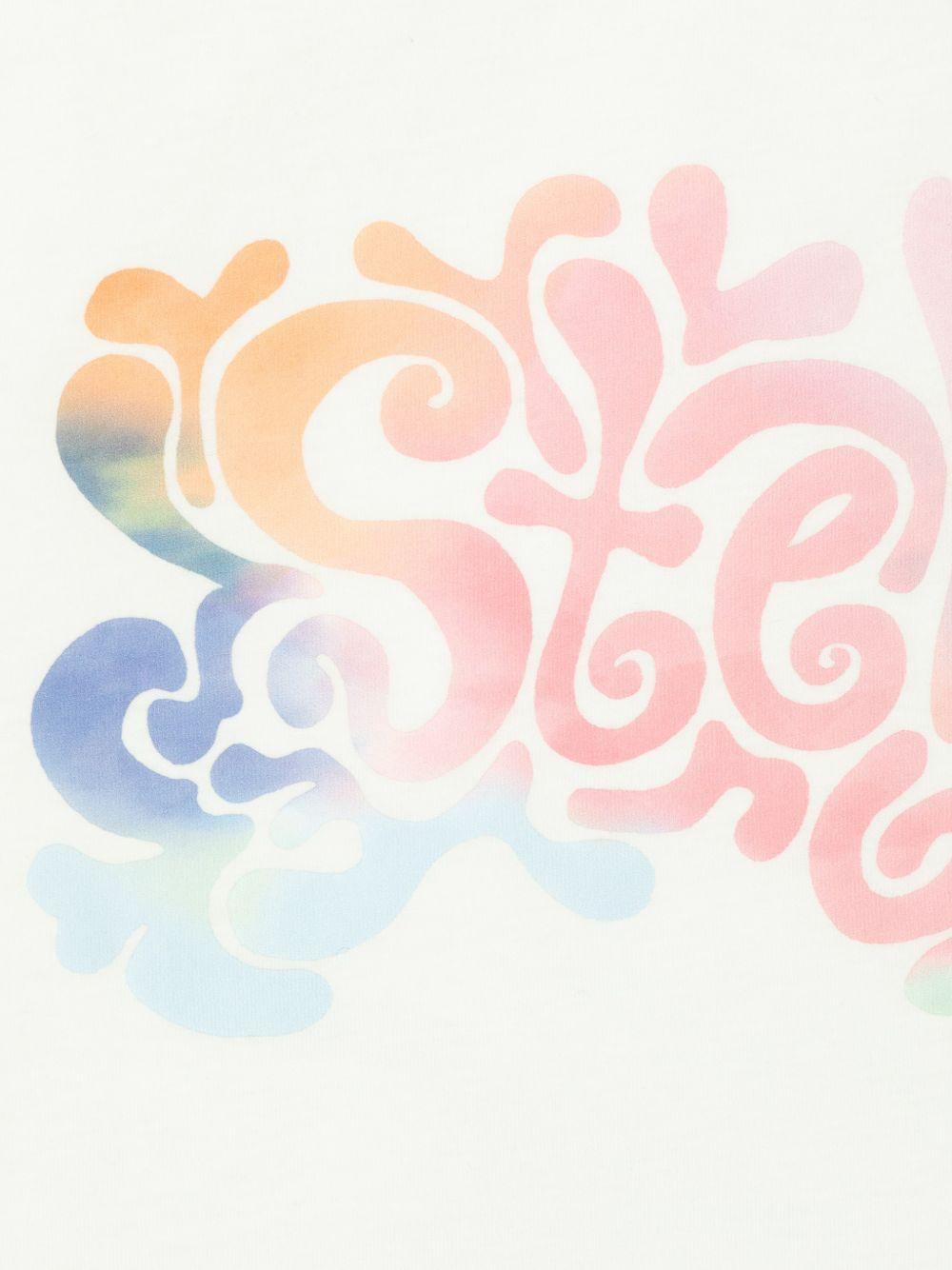 T-shirt per bambina Stella McCartney Kids bianca con stampa grafica sul davanti - Rubino Kids