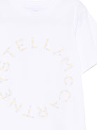 T-shirt per bambina Stella McCartney Kids bianca con stampa logo - Rubino Kids