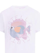 T-shirt per bambina Stella McCartney Kids bianca constampa grafica sul davanti - Rubino Kids