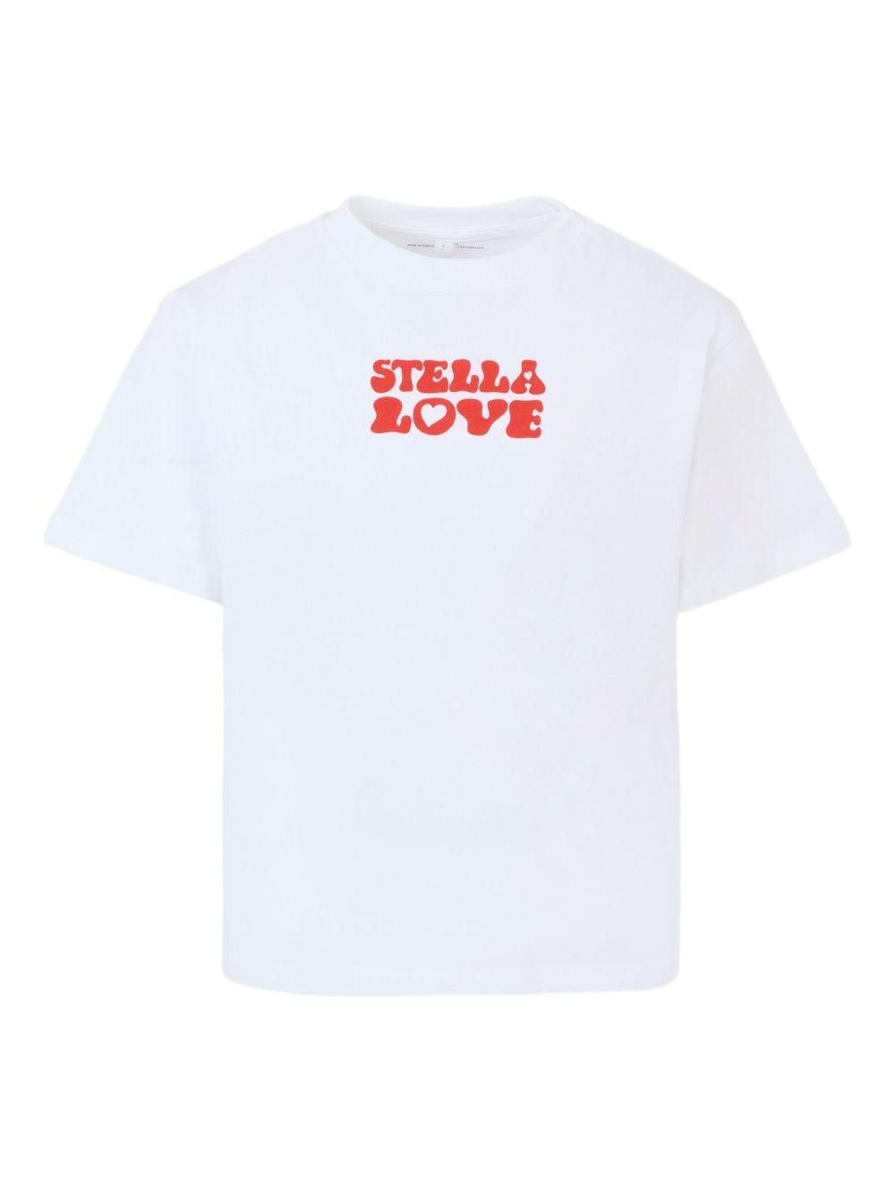 T-shirt per bambina Stella McCartney Kids bianco con stampa - Rubino Kids