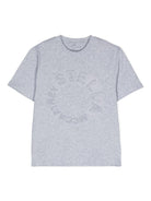 T-shirt per bambina Stella McCartney Kids grigia con logo goffrato sul davanti - Rubino Kids