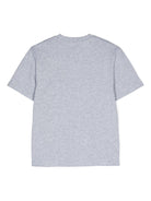 T-shirt per bambina Stella McCartney Kids grigia con logo goffrato sul davanti - Rubino Kids