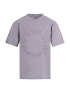 T-shirt per bambina Stella McCartney Kids grigia con logo goffrato sul davanti - Rubino Kids