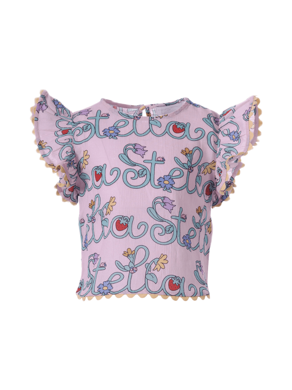 T-shirt per bambina Stella McCartney Kids rosa con ruches - Rubino Kids