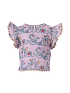 T-shirt per bambina Stella McCartney Kids rosa con ruches - Rubino Kids