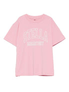 T-shirt per bambina Stella McCartney rosa con stampa logo - Rubino Kids