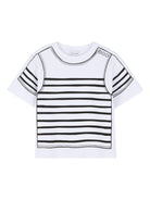 T-shirt per bambina The Marc Jacobs Kids bianca con design a righe - Rubino Kids