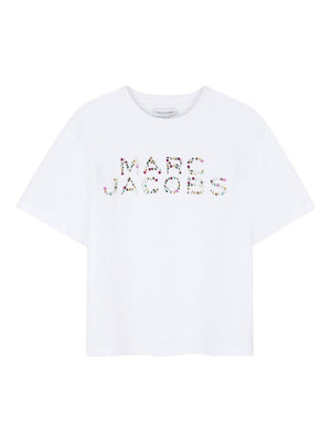 The Marc Jacobs Kids white T-shirt with logo print for girls