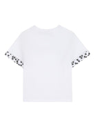 T-shirt per bambina The Marc Jacobs Kids bianco con bordo a fiori - Rubino Kids