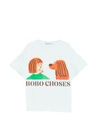 T-shirt per bambini Bobo Choses bianca con stampa grafica sul davanti - Rubino Kids