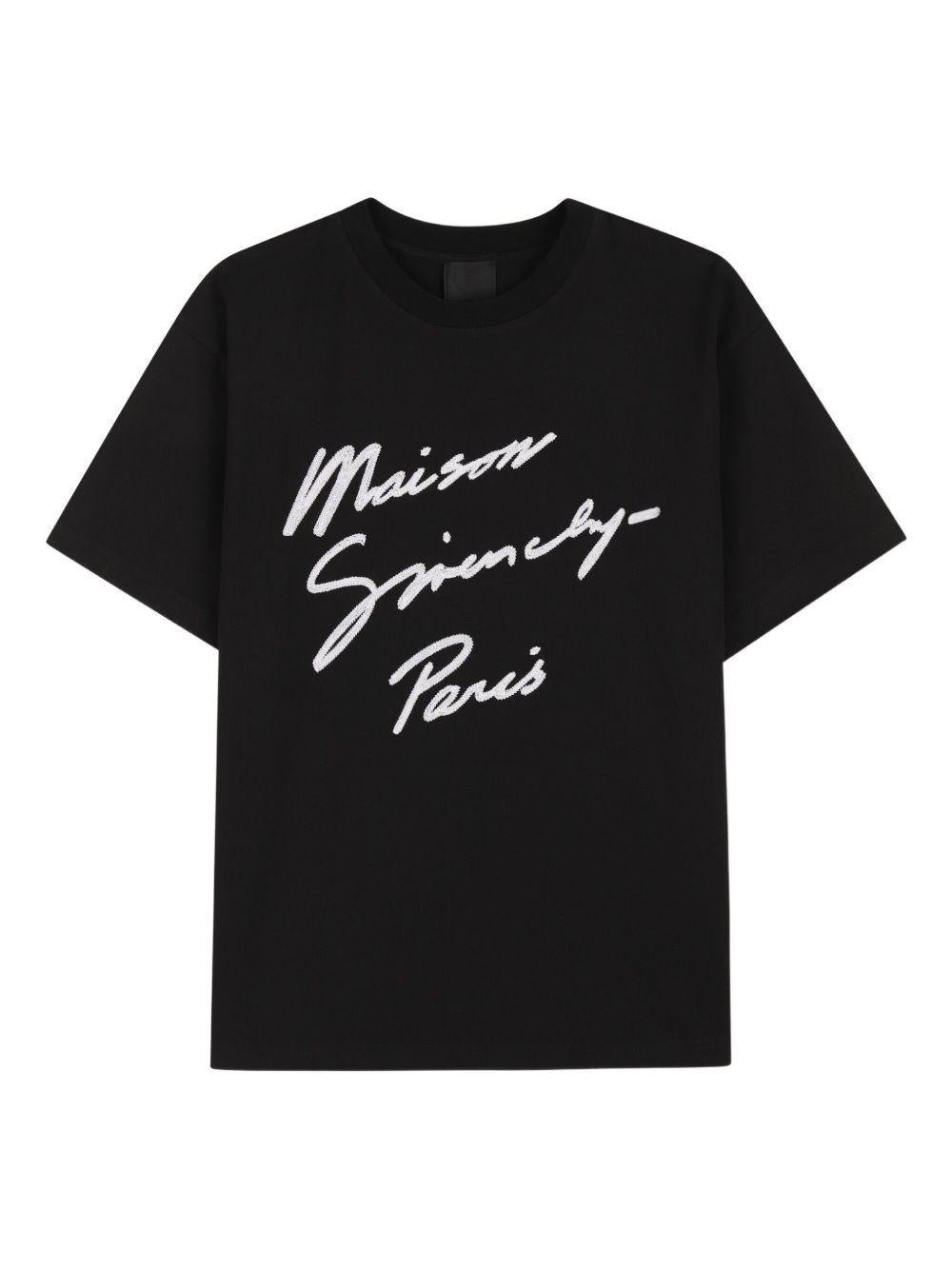 T-shirt per bambini Givenchy Kids nera con logo - Rubino Kids