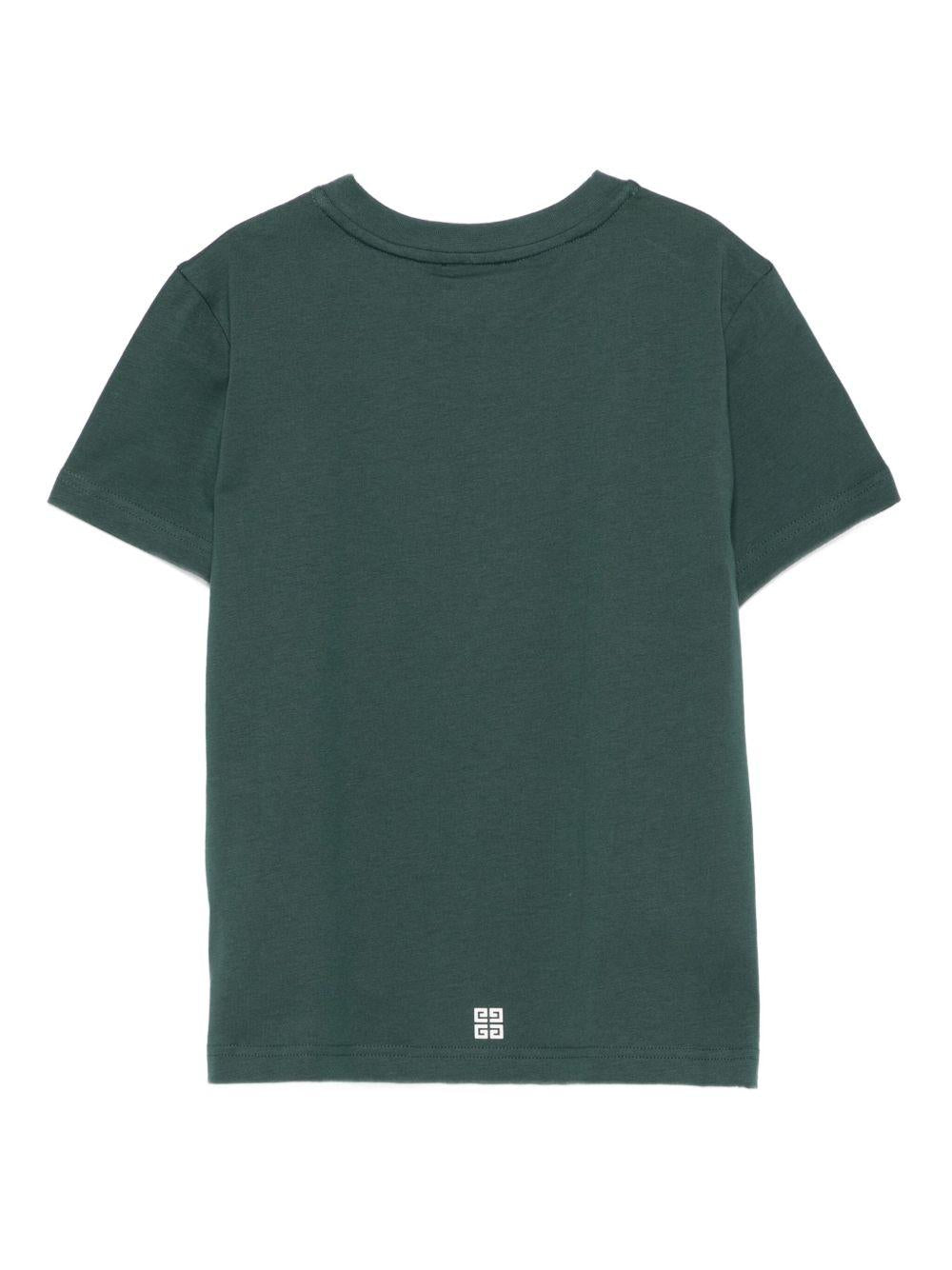 T-shirt per bambini Givenchy Kids verde con logo - Rubino Kids