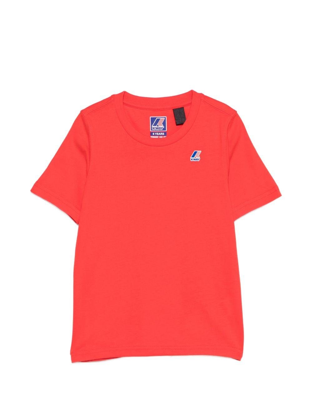 T-shirt per bambini K Way Kids rossa con dettaglio logo - Rubino Kids