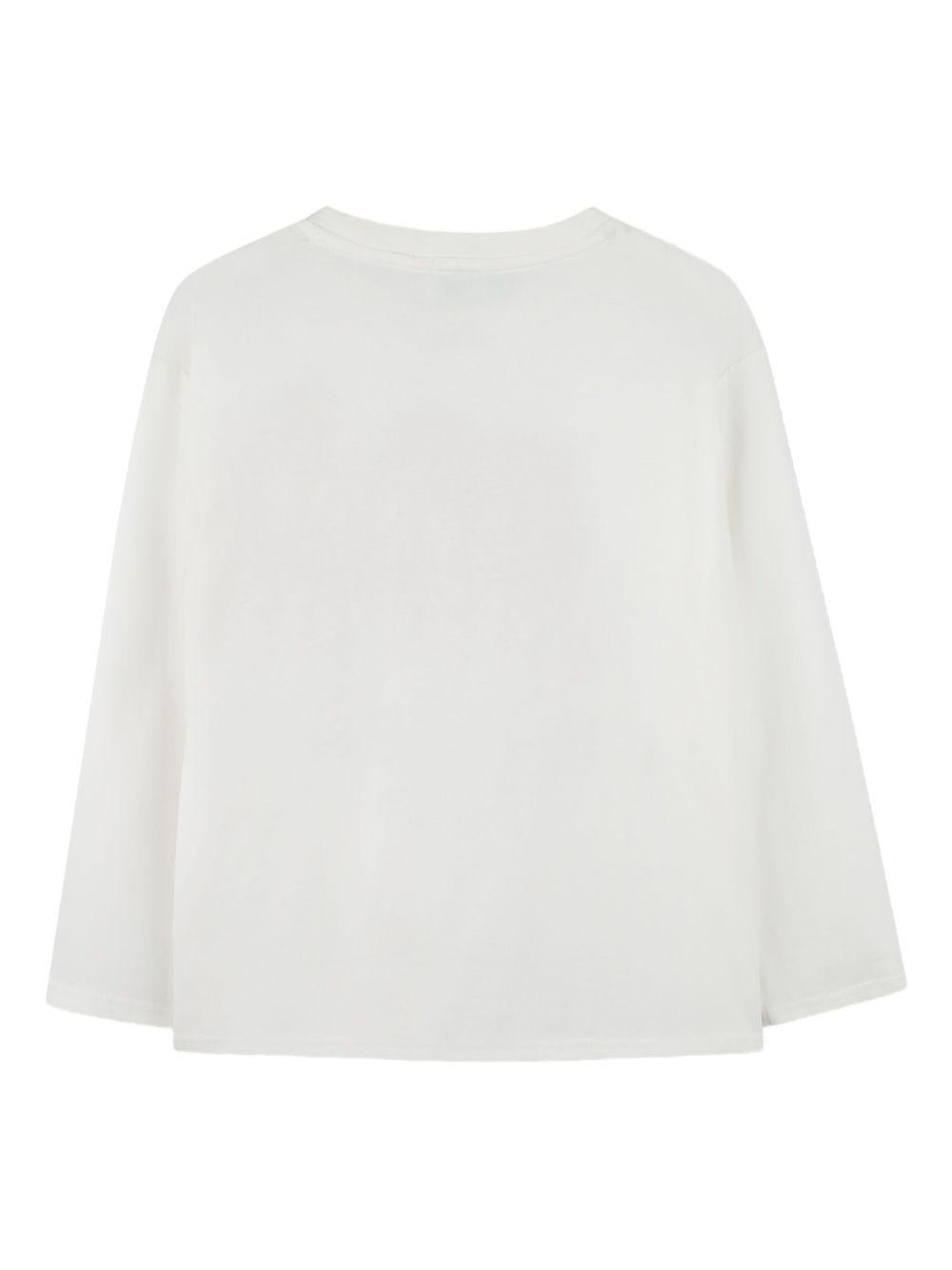 T-shirt per bambini Kenzo Kids bianco con stampa a fiori - Rubino Kids