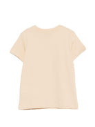 T-shirt per bambini Moschino Kids beige con logo a spirale sul davanti - Rubino Kids
