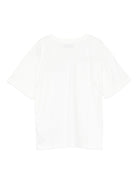 T-shirt per bambini Moschino Kids bianca con logo e teddy - Rubino Kids