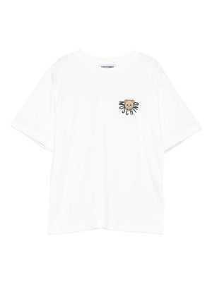T-shirt per bambini Moschino Kids bianca con logo e teddy
