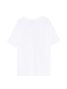 T-shirt per bambini Moschino Kids bianca con stampa grafica sul davanti - Rubino Kids