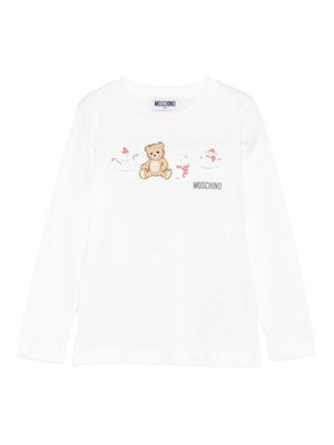 Moschino Kids white graphic print T-shirt for children