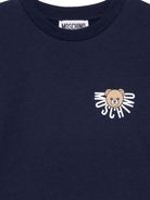 T-shirt per bambini Moschino Kids blu con logo Teddy - Rubino Kids