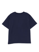T-shirt per bambini Moschino Kids blu con logo Teddy - Rubino Kids