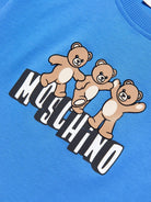 T-shirt per bambini Moschino Kids blu con stampa grafica orsetti - Rubino Kids
