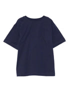 T-shirt per bambini Moschino Kids blu con stampa logo e scritta - Rubino Kids