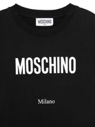 T-shirt per bambini Moschino Kids nera con logo sul davanti - Rubino Kids