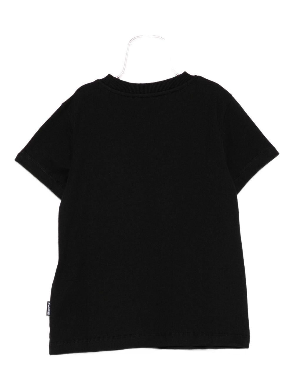 T-shirt per bambini Moschino Kids nera con motivo Teddy Bear - Rubino Kids