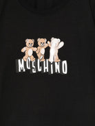 T-shirt per bambini Moschino Kids nera con stampa grafica orsetti - Rubino Kids