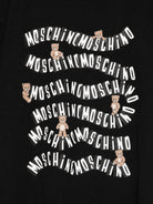 T-shirt per bambini Moschino Kids nera con stampa grafica sul davanti - Rubino Kids