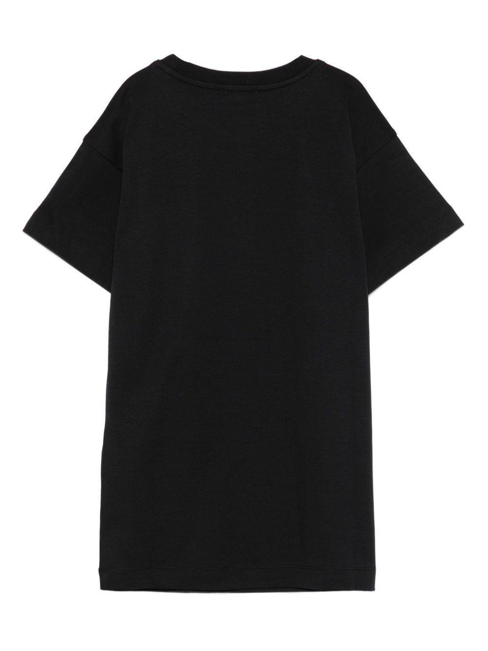 T-shirt per bambini Moschino Kids nera con stampa orsetto - Rubino Kids