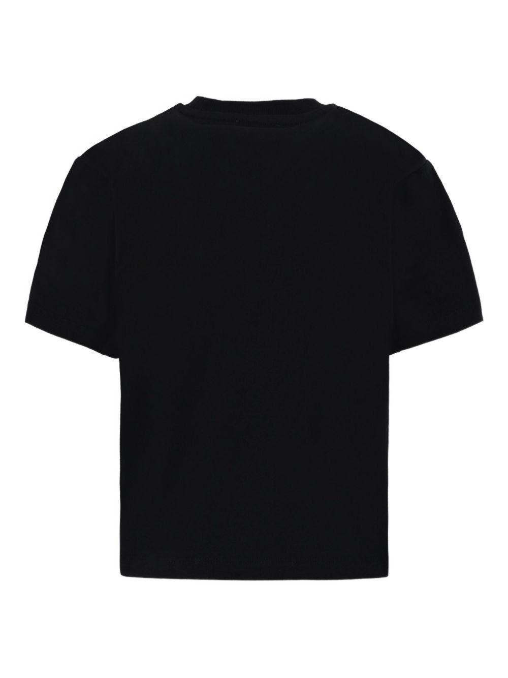 T-shirt per bambini Moschino Kids nero con logo Teddy Bear - Rubino Kids