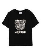 T-shirt per bambini Moschino Kids nero con stampa grafica - Rubino Kids