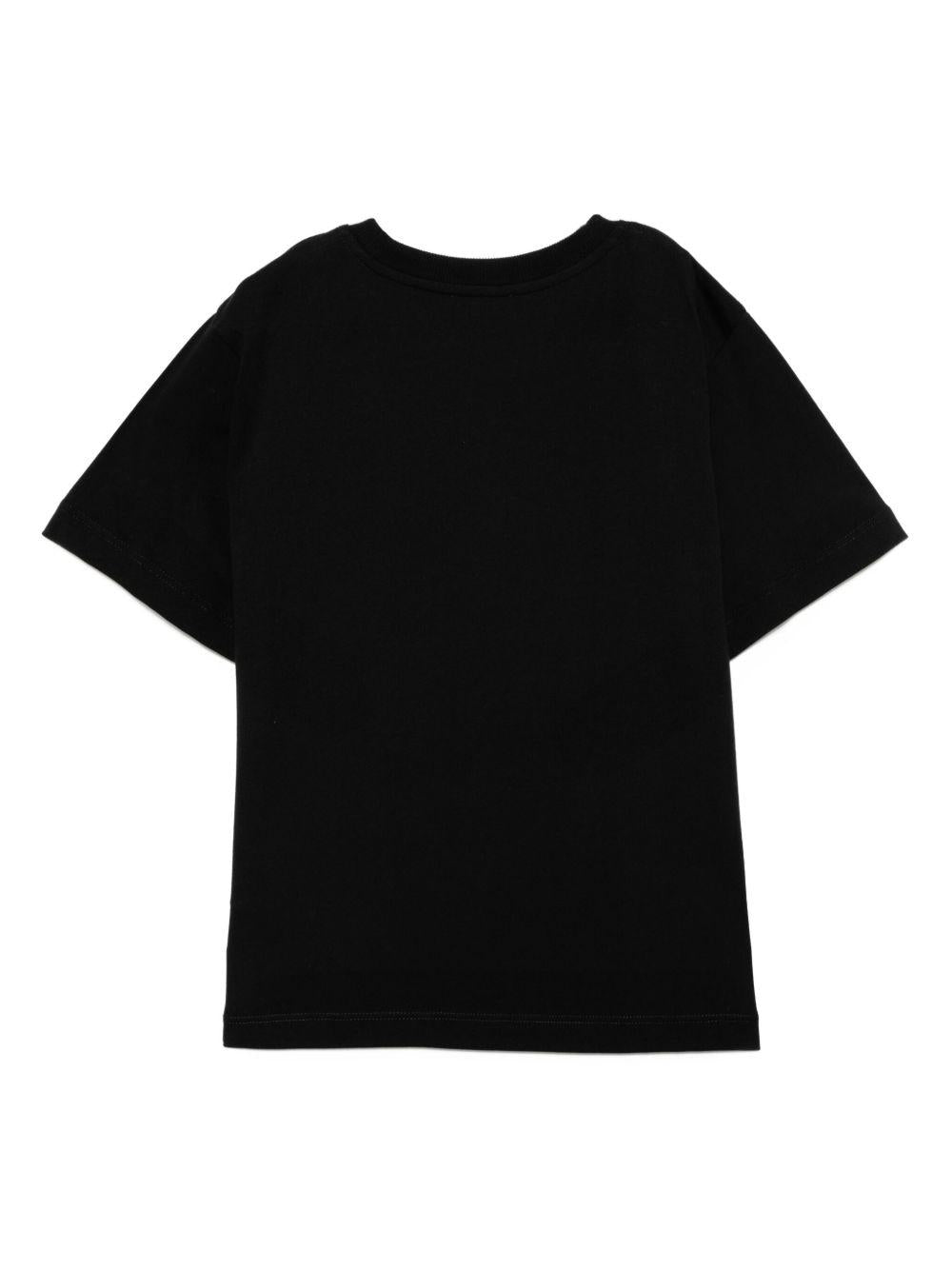 T-shirt per bambini Moschino Kids nero con stampa grafica - Rubino Kids