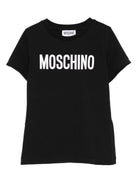 T-shirt per bambini Moschino Kids nero con stampa logo - Rubino Kids