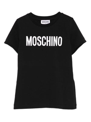 T-shirt per bambini Moschino Kids nero con stampa logo