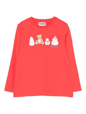 Moschino Kids red graphic print T-shirt for children