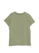 T-shirt per bambini Moschino Kids verde con logo a spirale sul davanti - Rubino Kids
