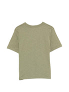 T-shirt per bambini Moschino Kids verde con stampa logo ondulata - Rubino Kids