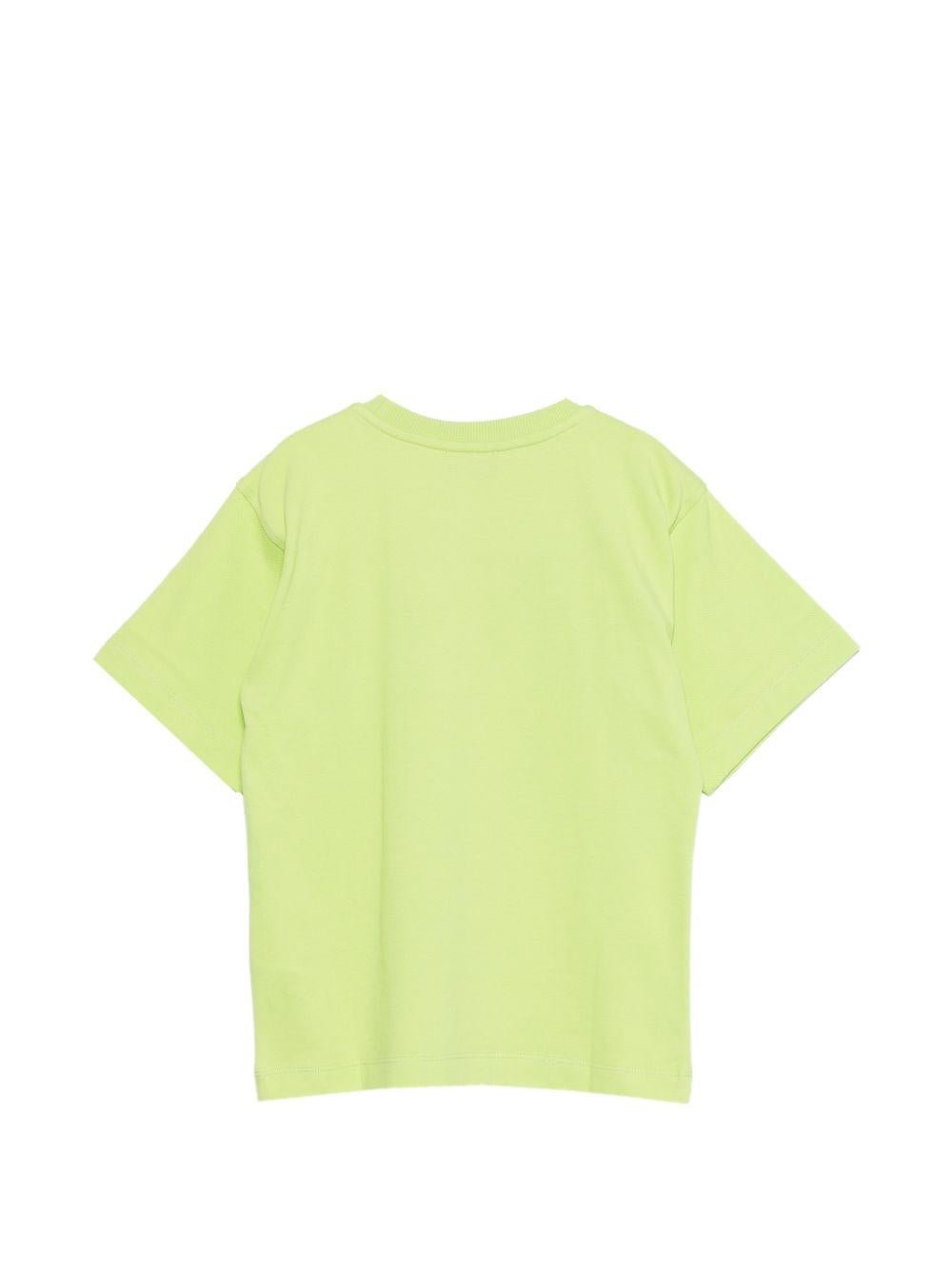 T-shirt per bambini Moschino Kids verde con stampa Teddy Bear sul davanti - Rubino Kids