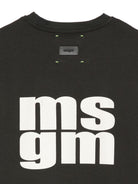 T-shirt per bambini MSGM Kids nero con stampa logo - Rubino Kids